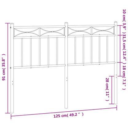 Cabeceira de cama 120 cm metal branco