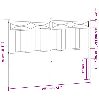 Cabeceira de cama 160 cm metal branco