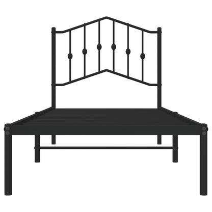 Estrutura de cama com cabeceira 90x190 cm metal preto