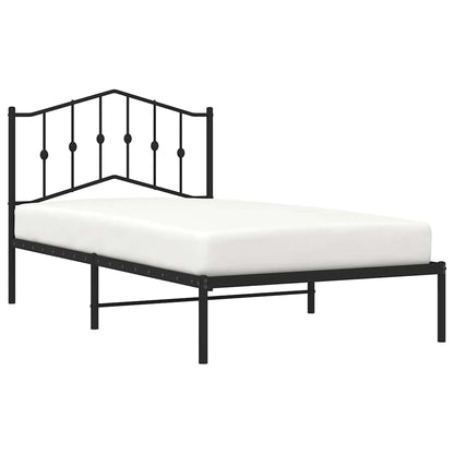 Estrutura de cama com cabeceira 100x190 cm metal preto