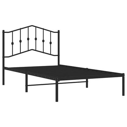 Estrutura de cama com cabeceira 100x190 cm metal preto