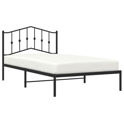 Estrutura de cama com cabeceira 100x200 cm metal preto