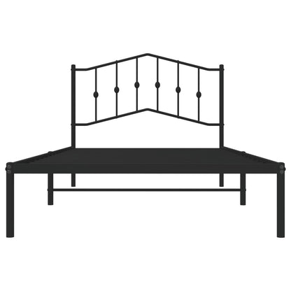 Estrutura de cama com cabeceira 100x200 cm metal preto