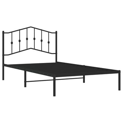 Estrutura de cama com cabeceira 107x203 cm metal preto