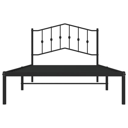 Estrutura de cama com cabeceira 107x203 cm metal preto