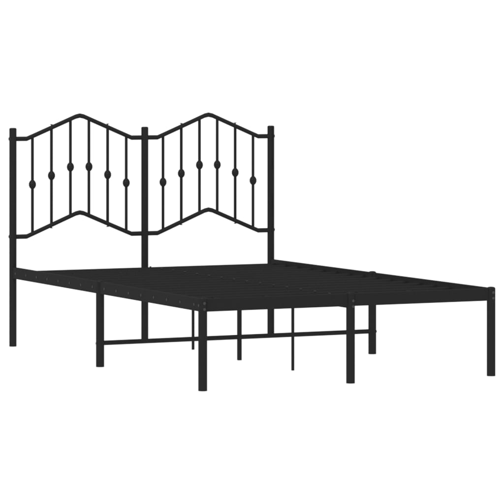 Estrutura de cama com cabeceira 120x190 cm metal preto