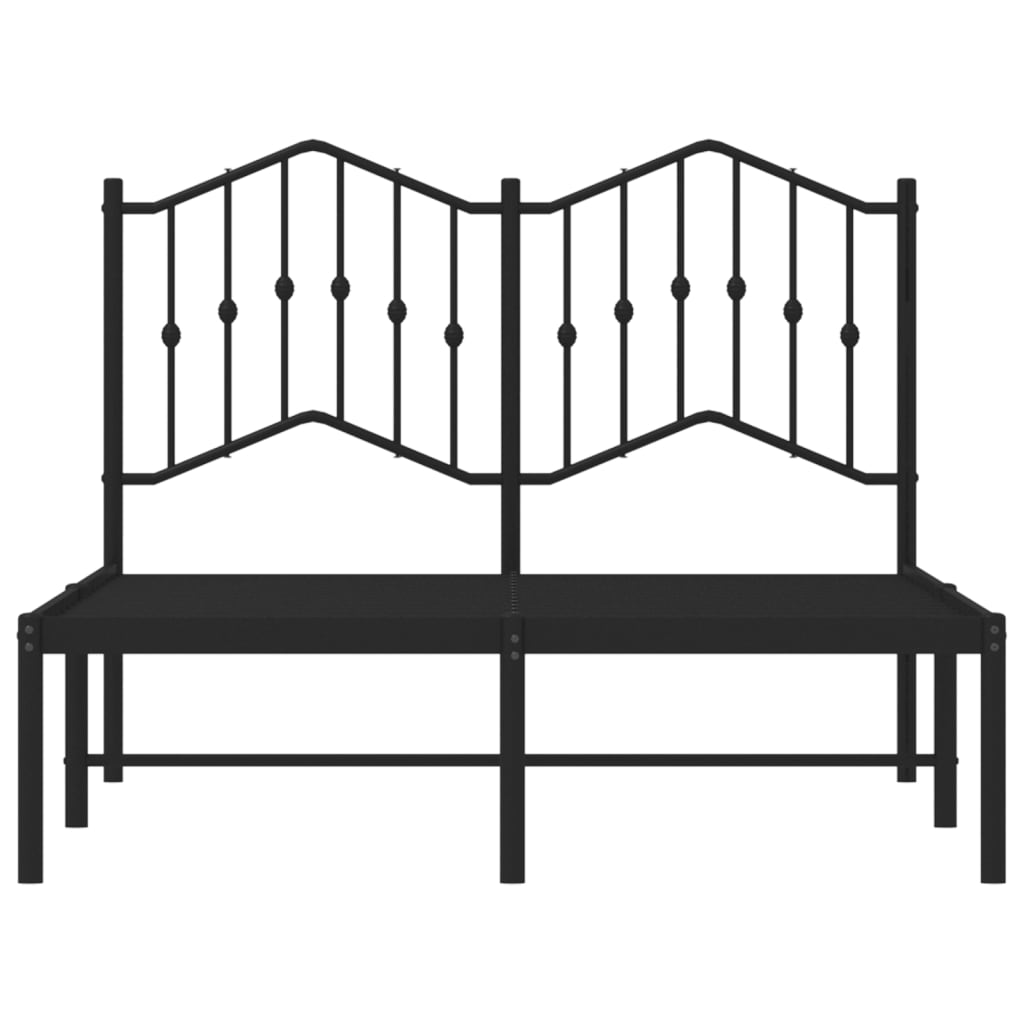 Estrutura de cama com cabeceira 120x190 cm metal preto