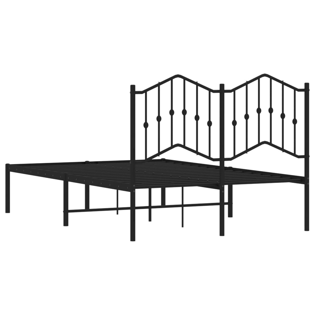 Estrutura de cama com cabeceira 120x190 cm metal preto