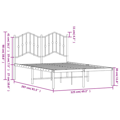 Estrutura de cama com cabeceira 120x200 cm metal preto