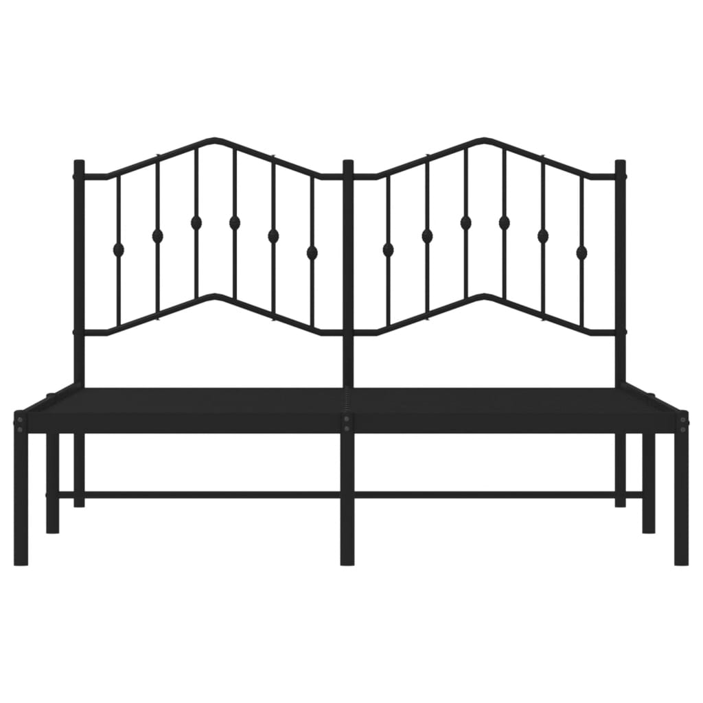 Estrutura de cama com cabeceira 140x190 cm metal preto