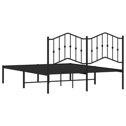 Estrutura de cama com cabeceira 140x190 cm metal preto