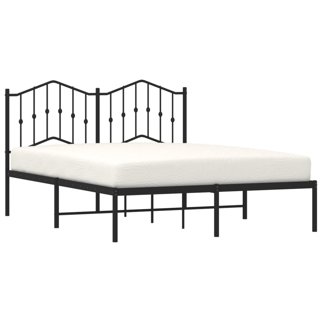 Estrutura de cama com cabeceira 140x200 cm metal preto