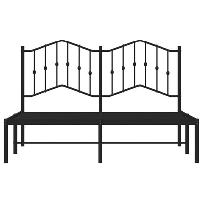 Estrutura de cama com cabeceira 140x200 cm metal preto