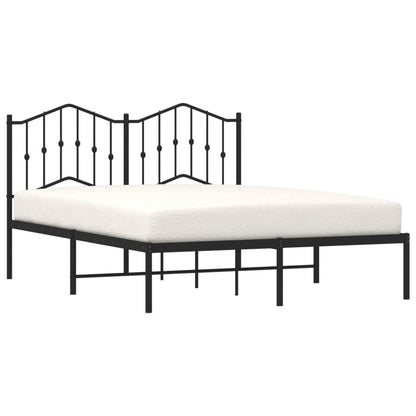 Estrutura de cama em metal com cabeceira 150x200 cm preto