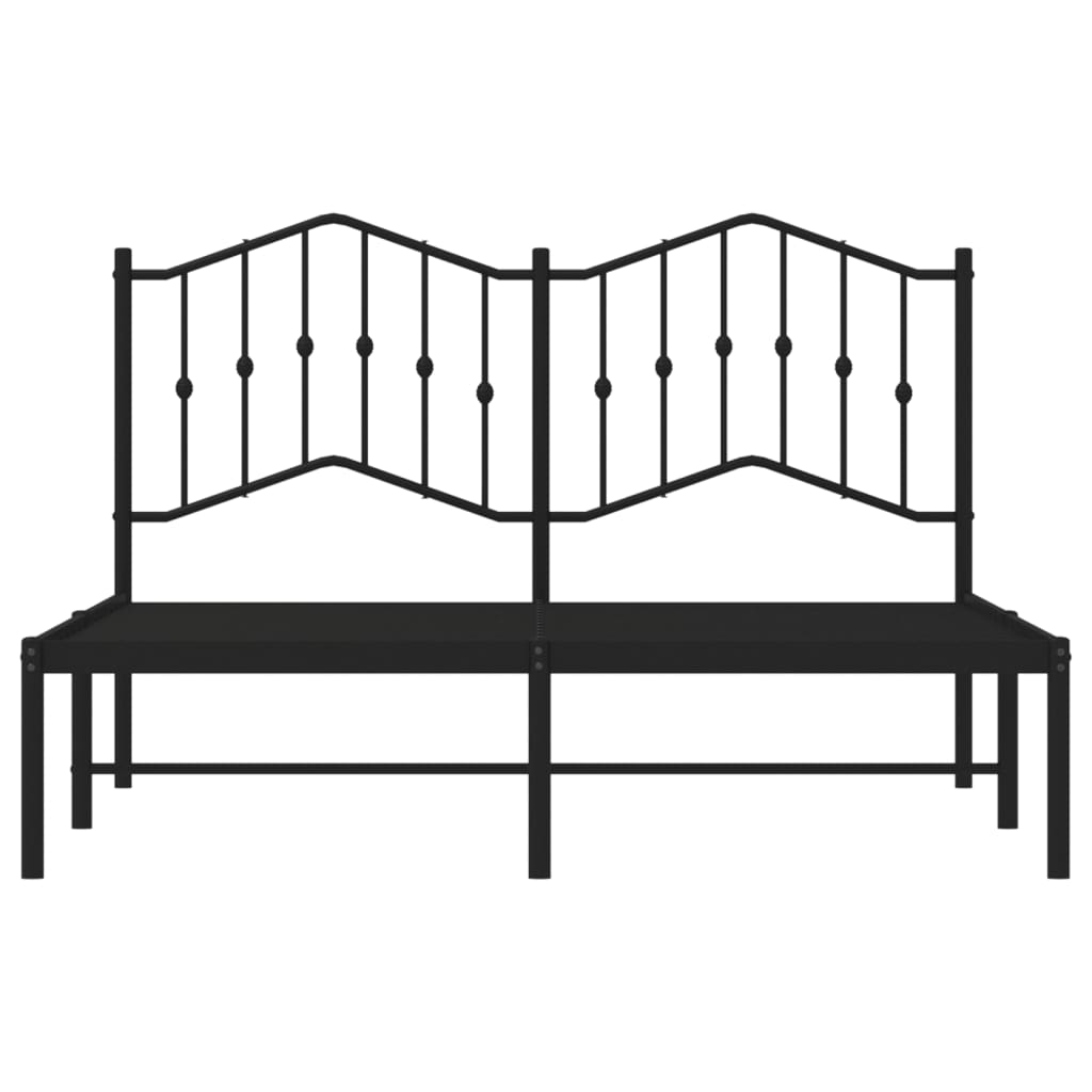 Estrutura de cama em metal com cabeceira 150x200 cm preto