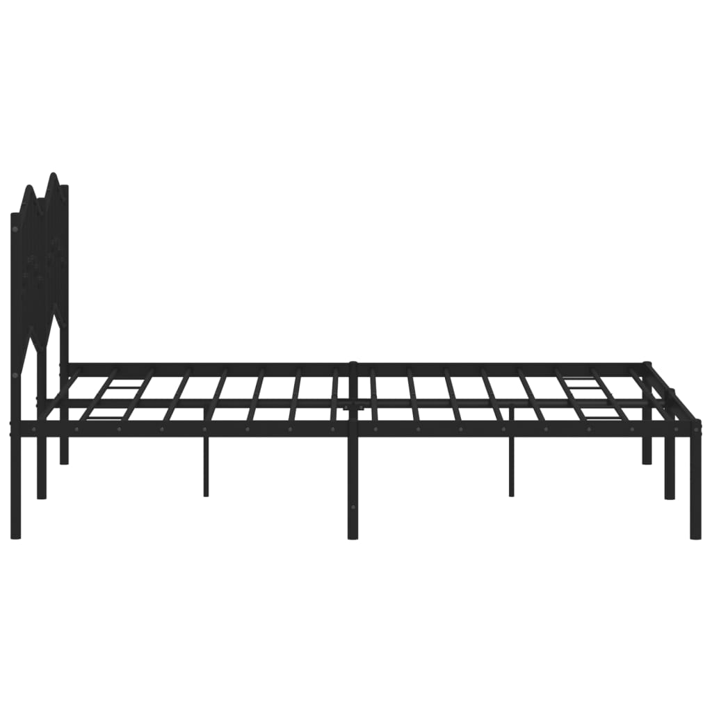 Estrutura de cama em metal com cabeceira 150x200 cm preto