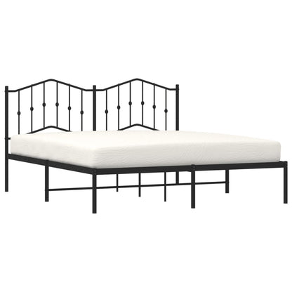 Estrutura de cama com cabeceira 160x200 cm metal preto