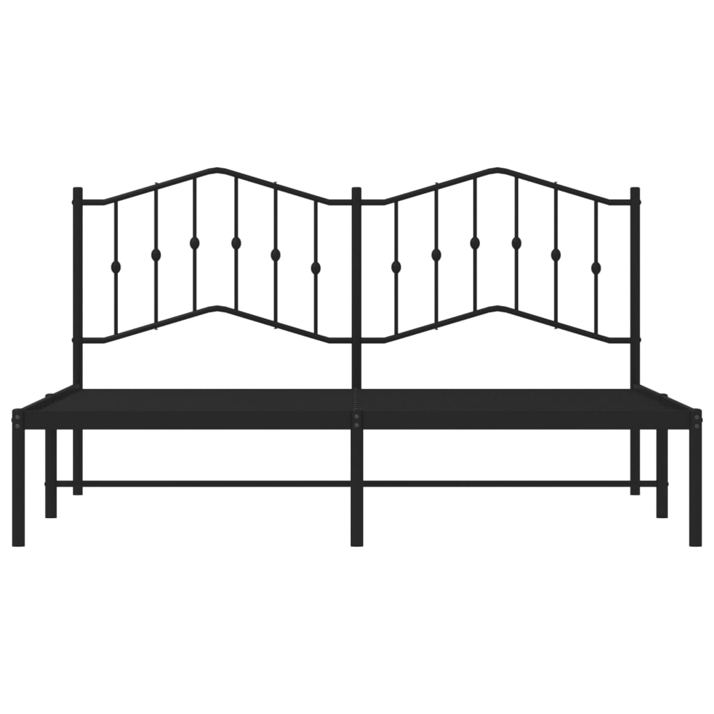 Estrutura de cama com cabeceira 160x200 cm metal preto