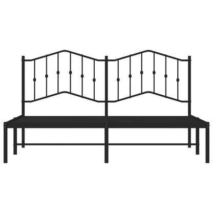 Estrutura de cama com cabeceira 160x200 cm metal preto