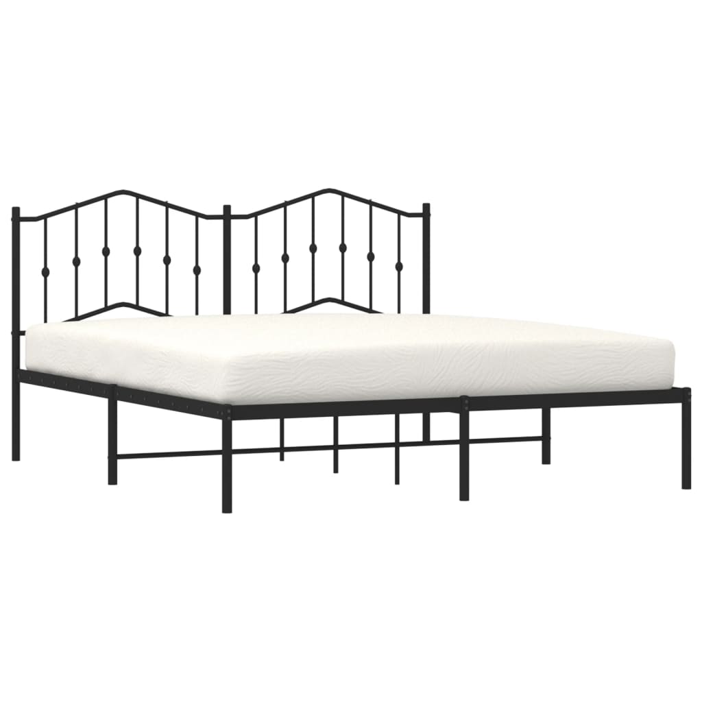 Estrutura de cama em metal com cabeceira 180x200 cm preto