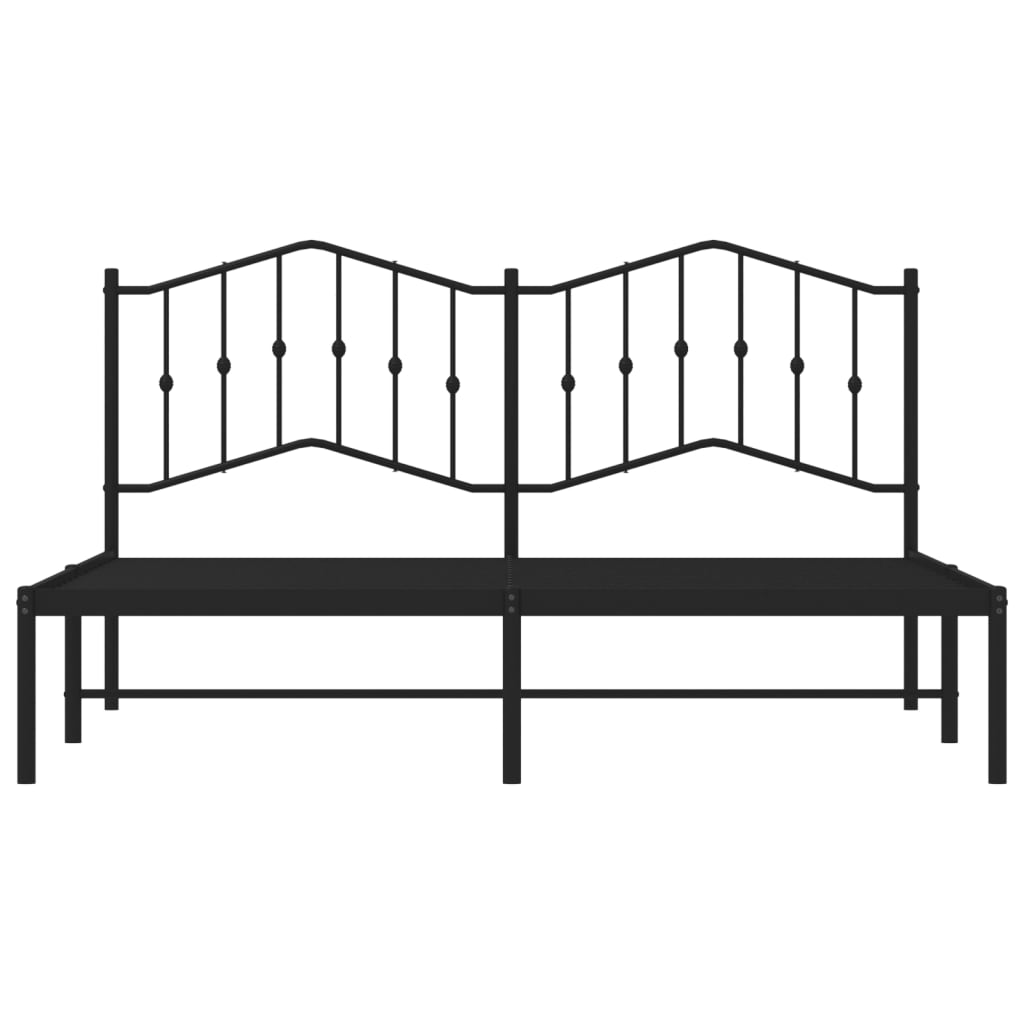 Estrutura de cama em metal com cabeceira 180x200 cm preto