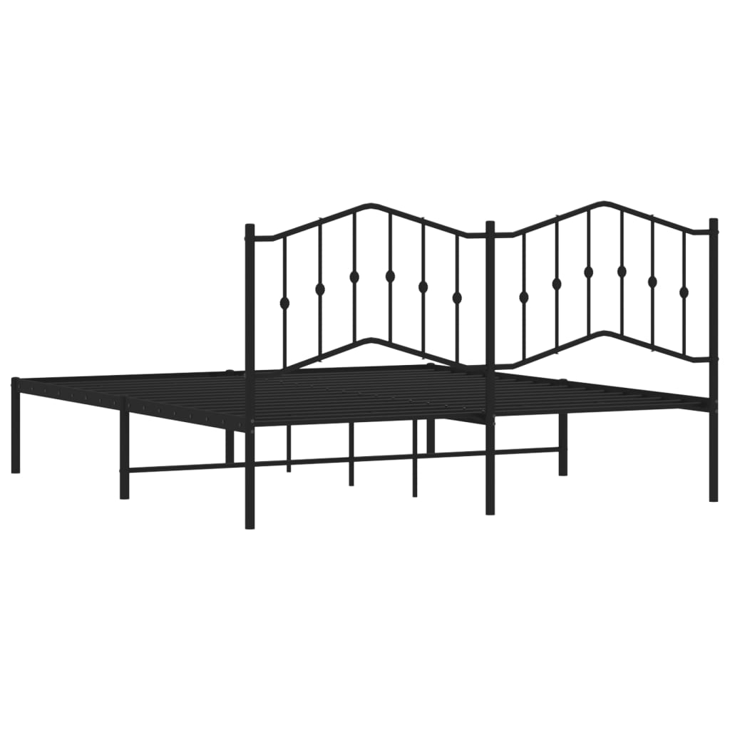 Estrutura de cama em metal com cabeceira 180x200 cm preto