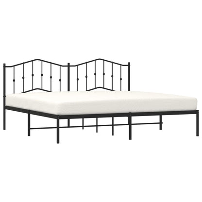 Estrutura de cama com cabeceira 193x203 cm metal preto