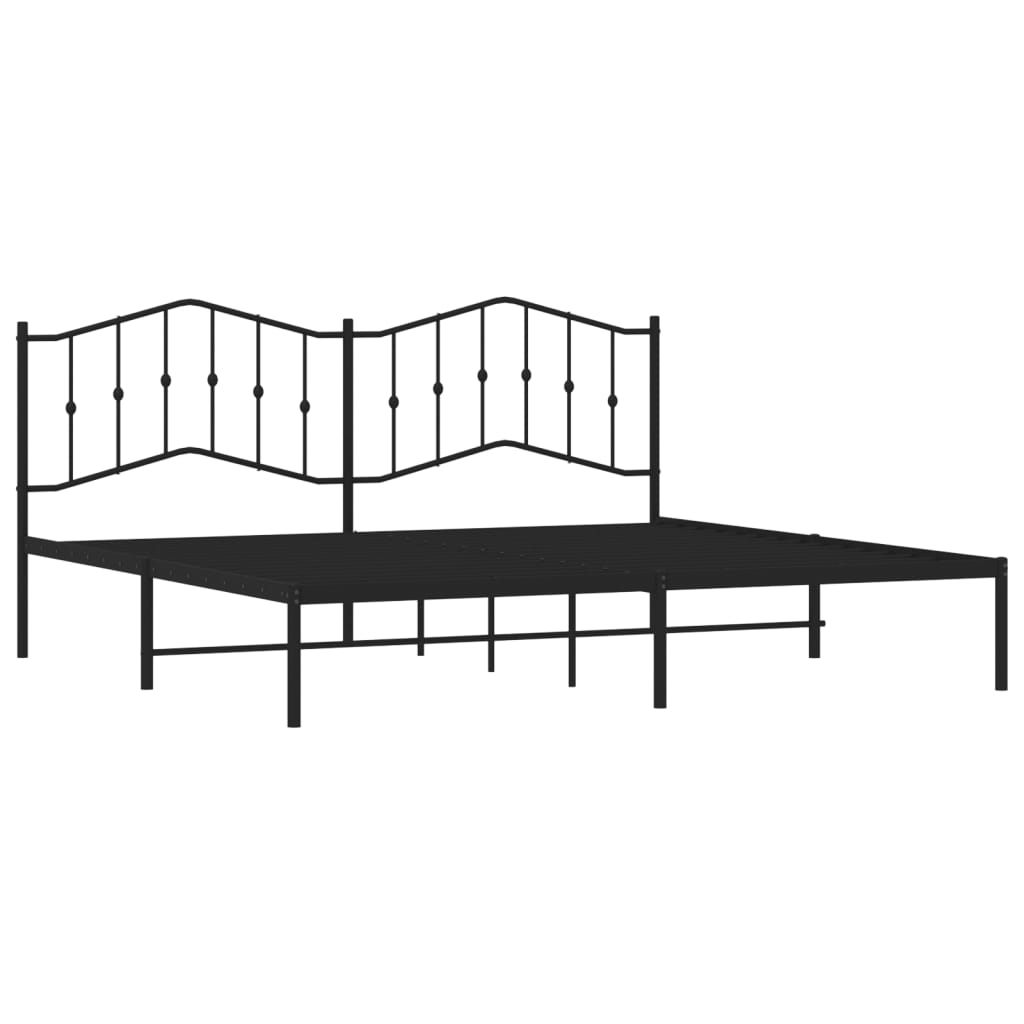 Estrutura de cama com cabeceira 193x203 cm metal preto