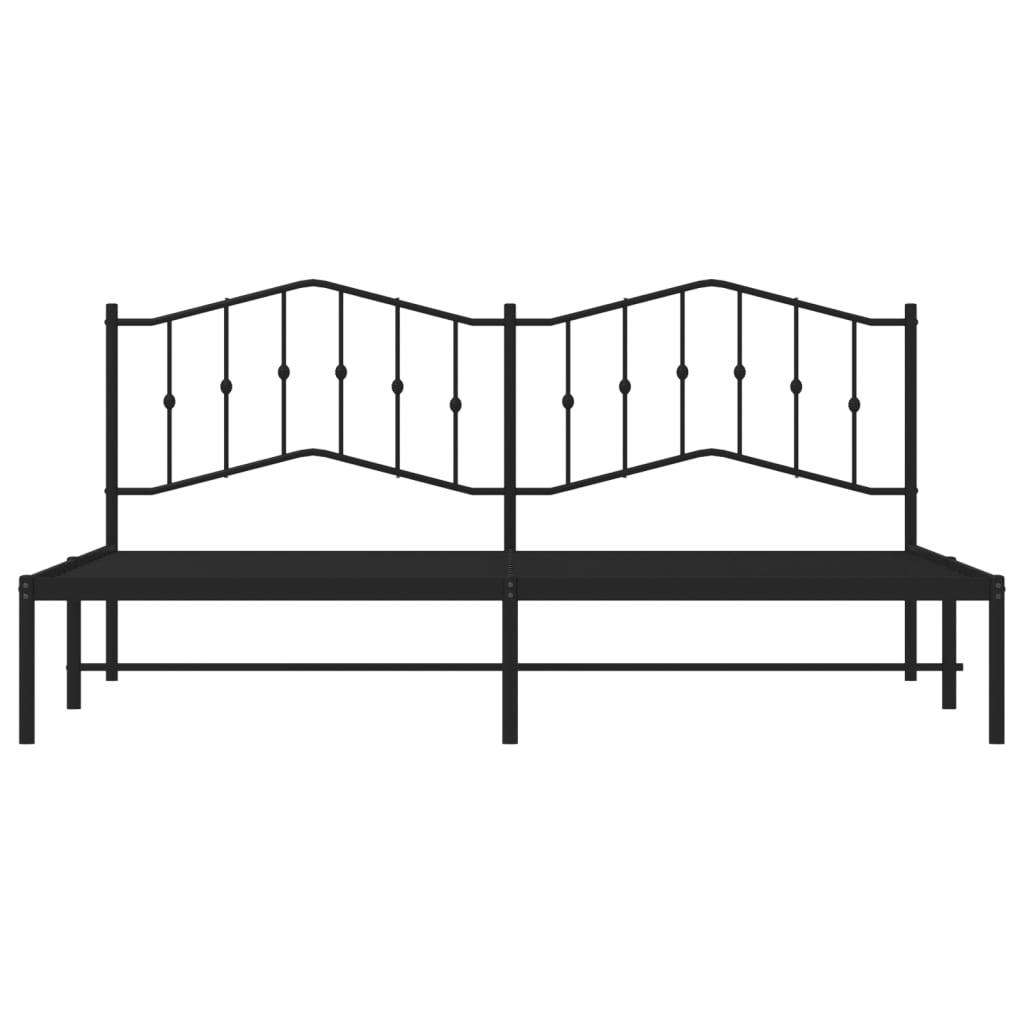 Estrutura de cama com cabeceira 193x203 cm metal preto