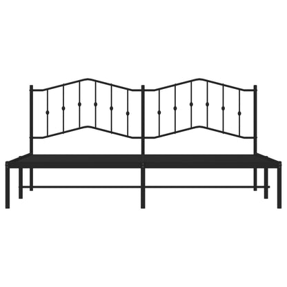 Estrutura de cama com cabeceira 193x203 cm metal preto