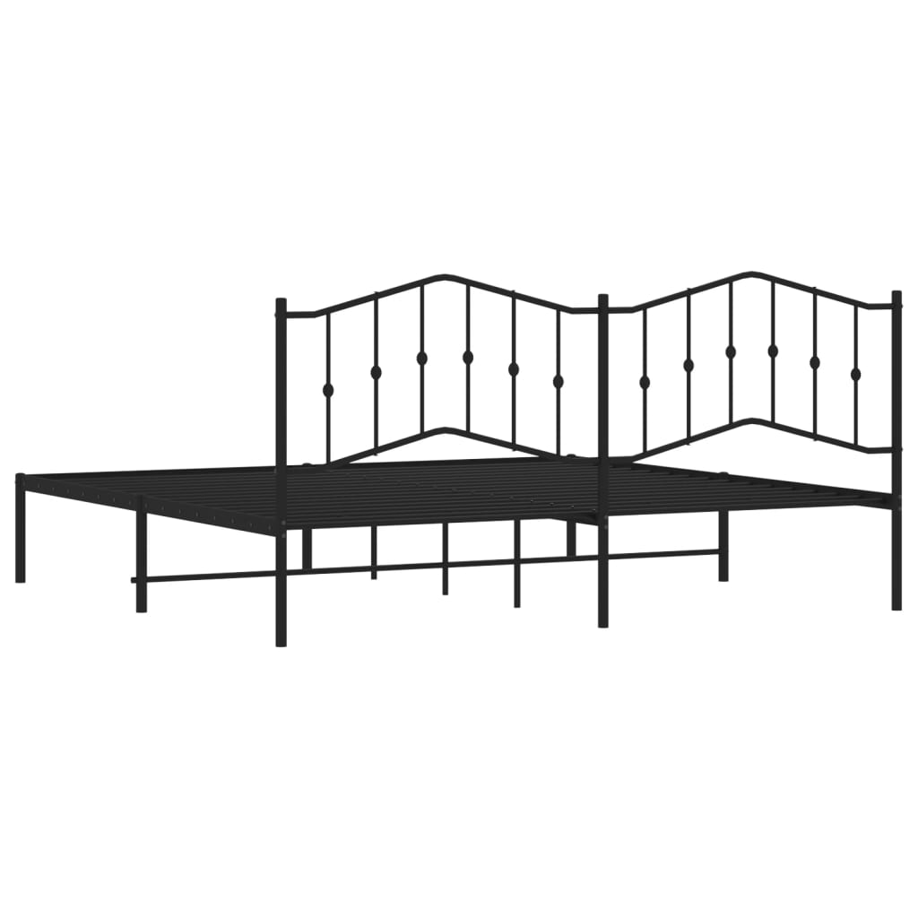 Estrutura de cama com cabeceira 193x203 cm metal preto