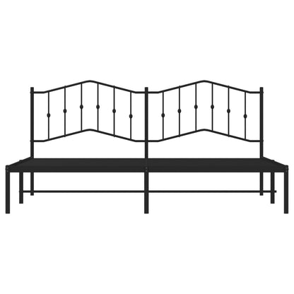 Estrutura de cama com cabeceira 200x200 cm metal preto