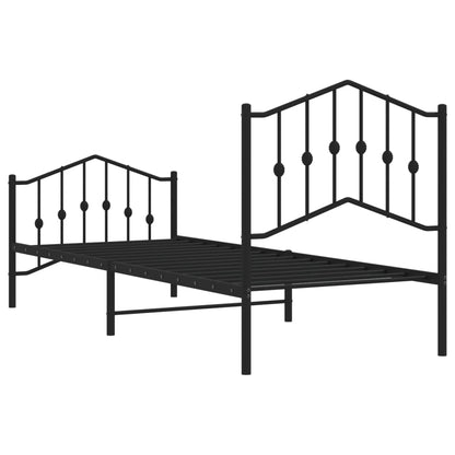 Estrutura de cama com cabeceira e pés 80x200 cm metal preto