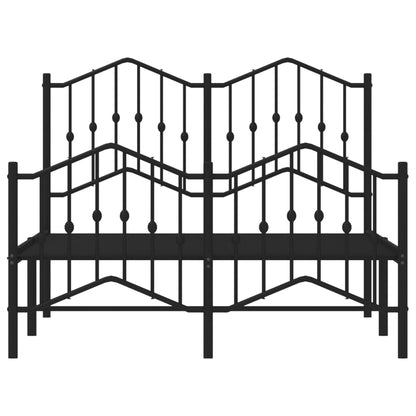 Estrutura de cama com cabeceira e pés 120x190 cm metal preto