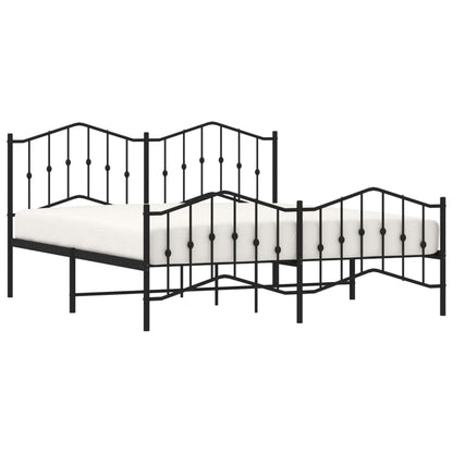 Estrutura de cama com cabeceira e pés 180x200 cm metal preto