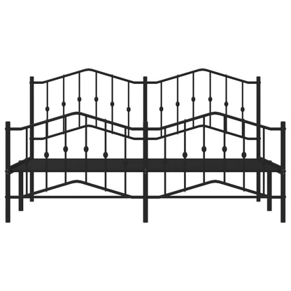 Estrutura de cama com cabeceira e pés 180x200 cm metal preto