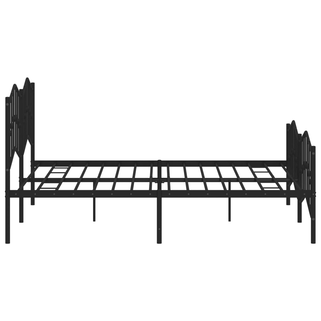 Estrutura de cama com cabeceira e pés 180x200 cm metal preto