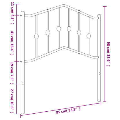 Cabeceira de cama 80 cm metal preto