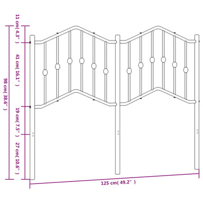 Cabeceira de cama 120 cm metal preto