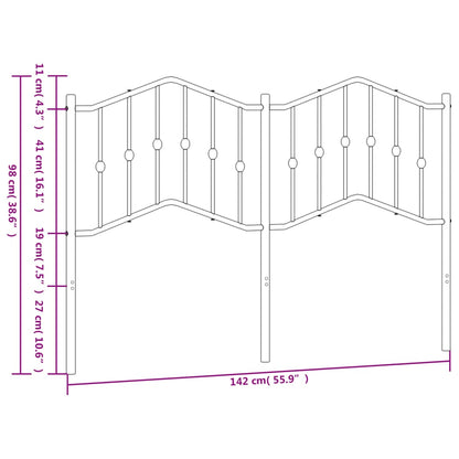 Cabeceira de cama 135 cm metal preto