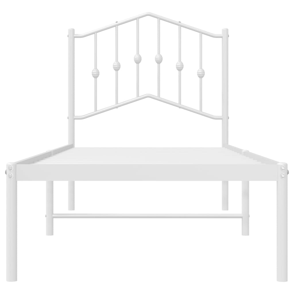 Estrutura de cama com cabeceira 90x190 cm metal branco