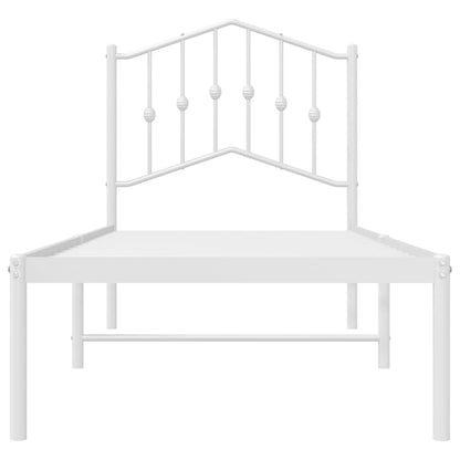 Estrutura de cama com cabeceira 90x190 cm metal branco