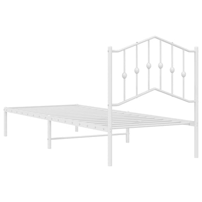 Estrutura de cama com cabeceira 90x190 cm metal branco