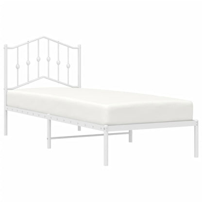 Estrutura de cama com cabeceira 90x200 cm metal branco