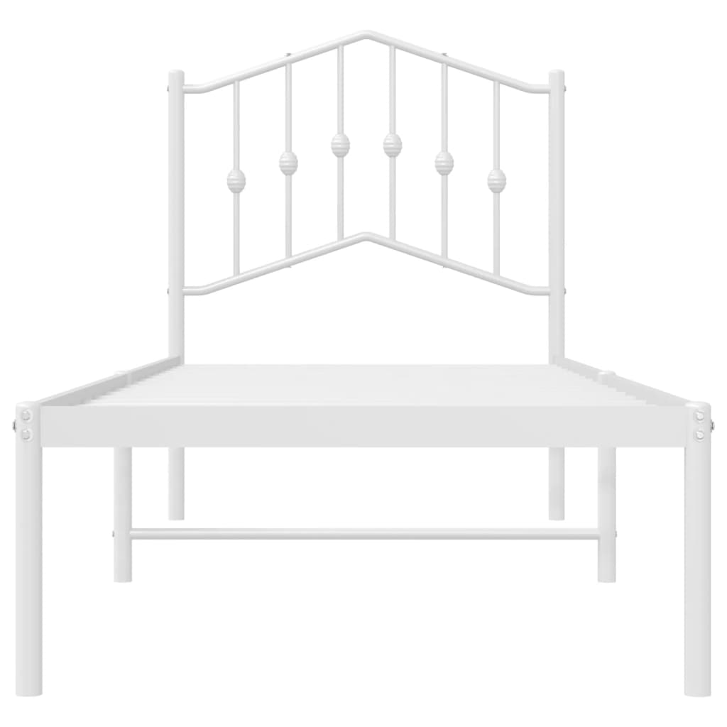 Estrutura de cama com cabeceira 90x200 cm metal branco