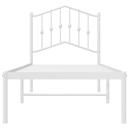 Estrutura de cama com cabeceira 90x200 cm metal branco