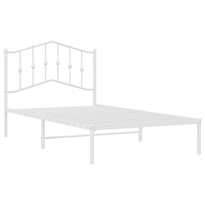 Estrutura de cama com cabeceira 100x190 cm metal branco