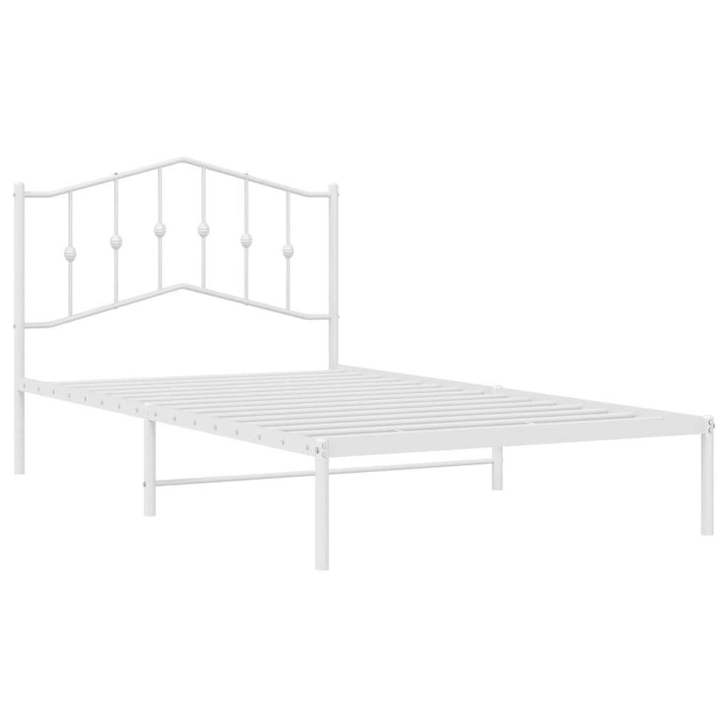 Estrutura de cama com cabeceira 100x200 cm metal branco