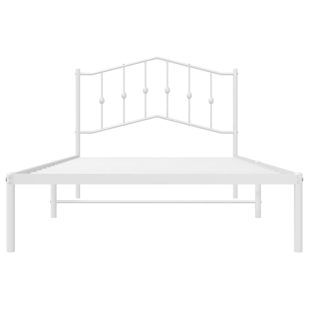 Estrutura de cama com cabeceira 100x200 cm metal branco