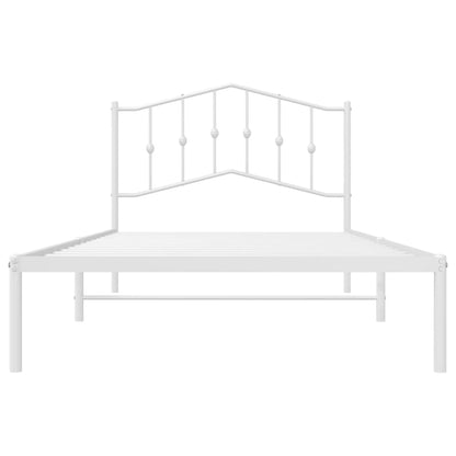 Estrutura de cama com cabeceira 100x200 cm metal branco